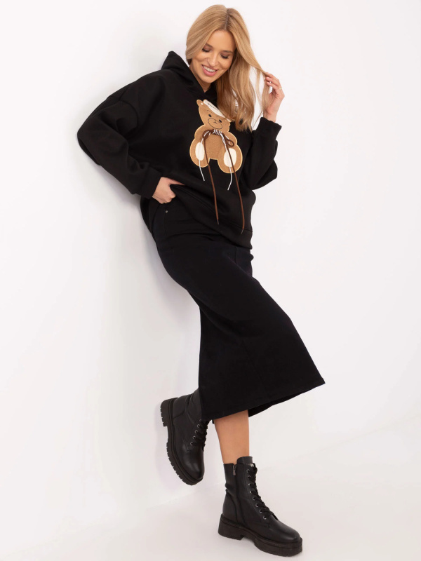 ITALY MODA Dámská mikina -DHJ-BL-A8695.65P Barva: Černá, Velikost: UNI
