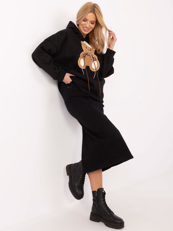 ITALY MODA Dámská mikina -DHJ-BL-A8695.65P Barva: Černá, Velikost: UNI
