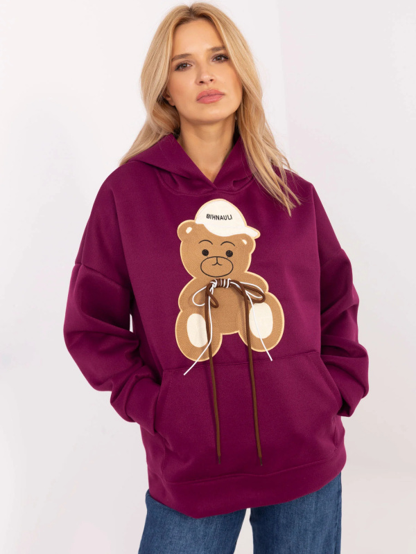 ITALY MODA Dámská mikina -DHJ-BL-A8695.65P Barva: Fialová, Velikost: UNI