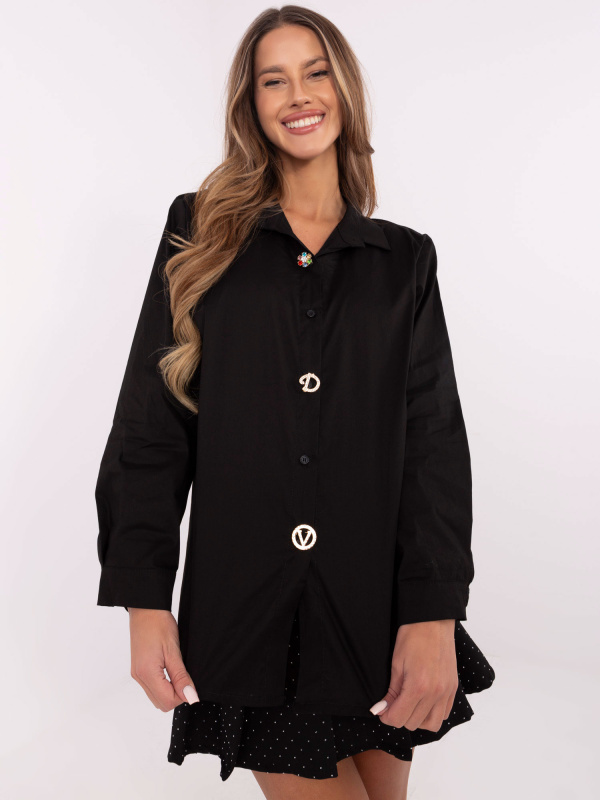 Košile DHJ-KS-20132.04P ITALY MODA Barva: Černá, Velikost: UNI