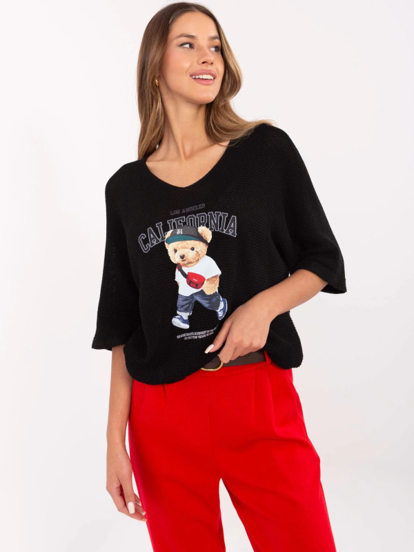 ITALY MODA Svetr -MI-SW-2101.06 Barva: Černá, Velikost: UNI