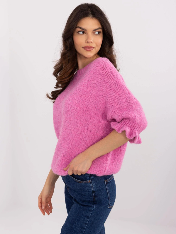 ITALY MODA Svetr -MI-SW-2913.99 Barva: Růžová, Velikost: UNI