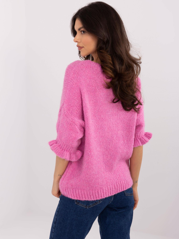 ITALY MODA Svetr -MI-SW-2913.99 Barva: Růžová, Velikost: UNI