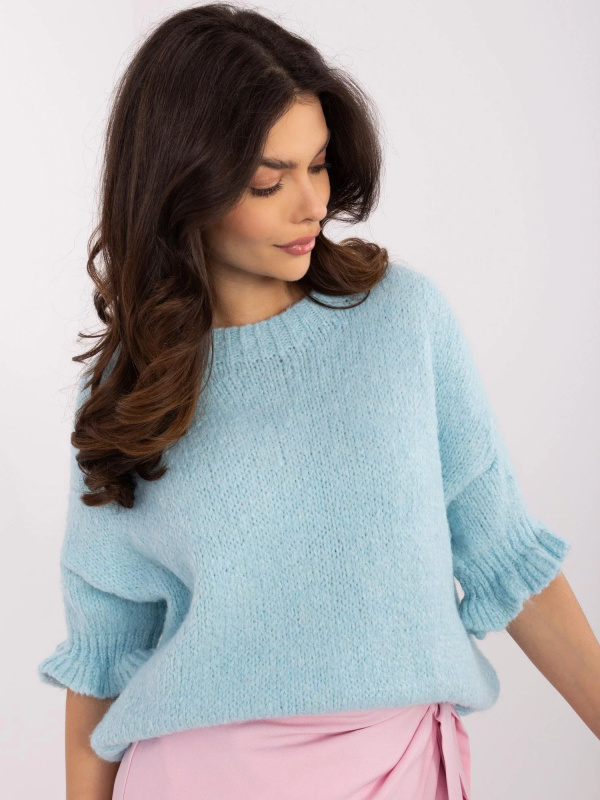 ITALY MODA Svetr -MI-SW-2913.99 Barva: Modrá - světle, Velikost: UNI
