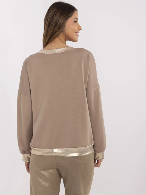 Mikina MI-BL-61789.24 ITALY MODA Barva: Béžová - tmavě, Velikost: UNI