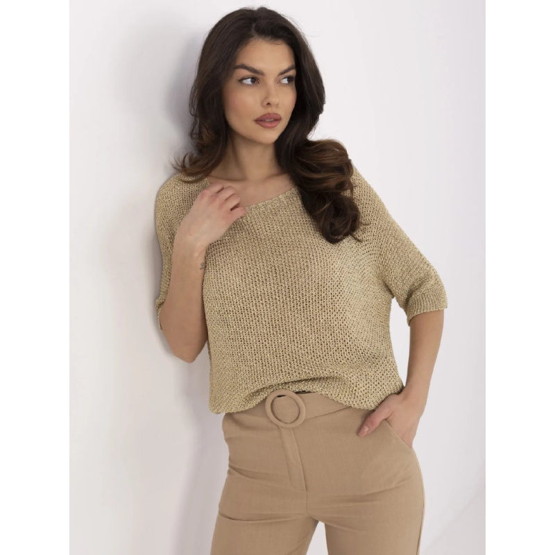 ITALY MODA Svetr-MI-SW-1902.38 Barva: Žlutá, Velikost: UNI