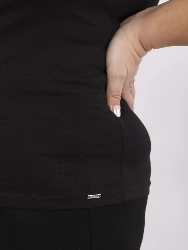 Tričko Plus Size RV-TS-A556.03 RELEVANCE Barva: Černá, Velikost: XL