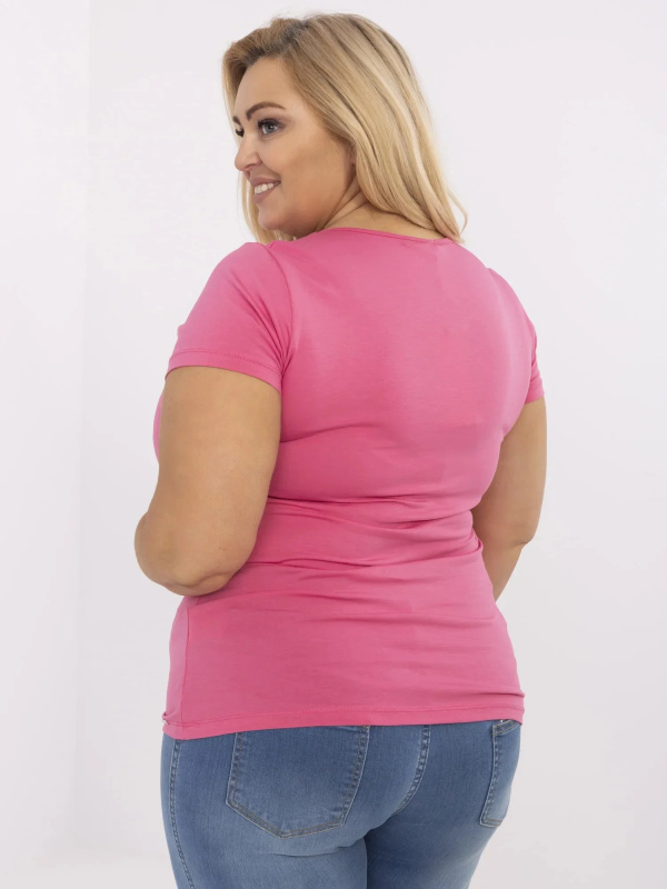 Tričko Plus Size RV-TS-A556.03 RELEVANCE Barva: Růžová - tmavě, Velikost: 2XL