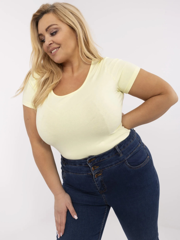Tričko Plus Size RV-TS-A556.03 RELEVANCE Barva: Žlutá, Velikost: 2XL