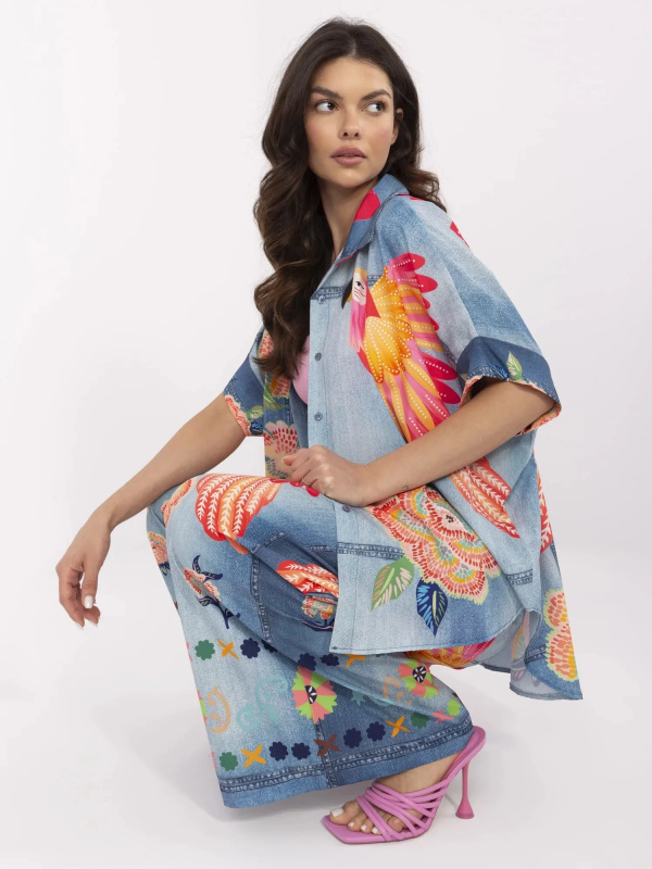 Košile DHJ-KS-19007-6.86 ITALY MODA Barva: Modrá, Velikost: UNI