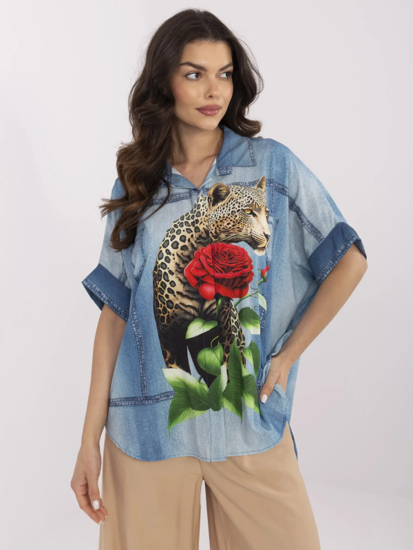 Košile DHJ KS 19007 7.85 modrá jedna velikost