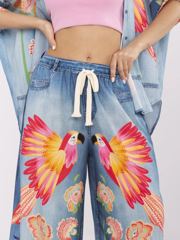 Kalhoty DHJ SP 19183 6.79 modrá jedna velikost