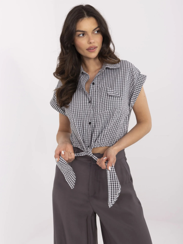 Košile NM BZ KA 01147.62P černá bílá M/L