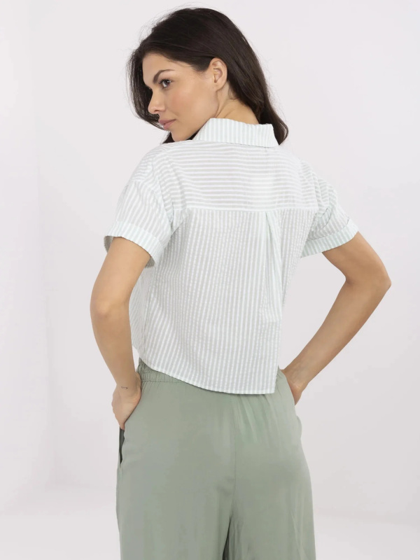 Košile NM KS KA 01148.50P bílá zelená M/L