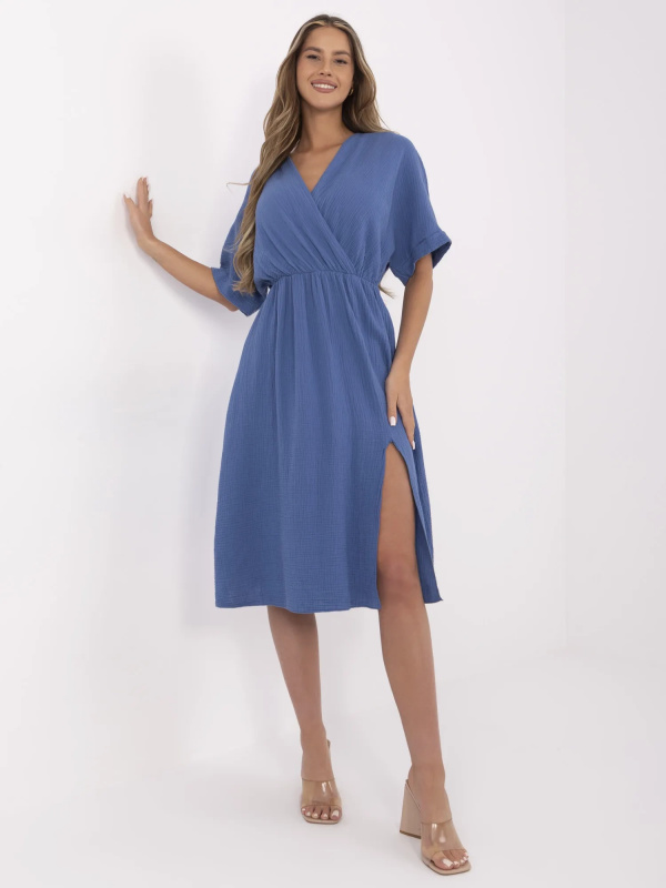 ITALY MODA Šaty -MI-SK-121008.84 Barva: Modrá - tmavě, Velikost: UNI