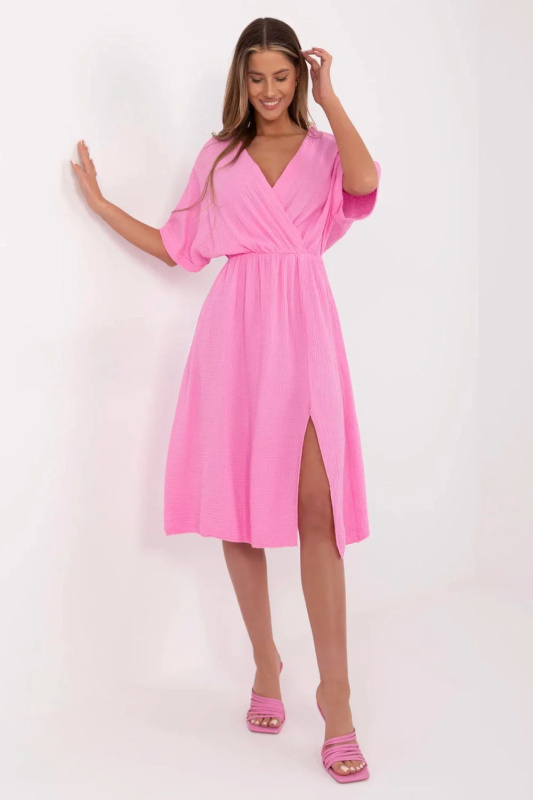 ITALY MODA Šaty -MI-SK-121008.84 Barva: Růžová, Velikost: UNI