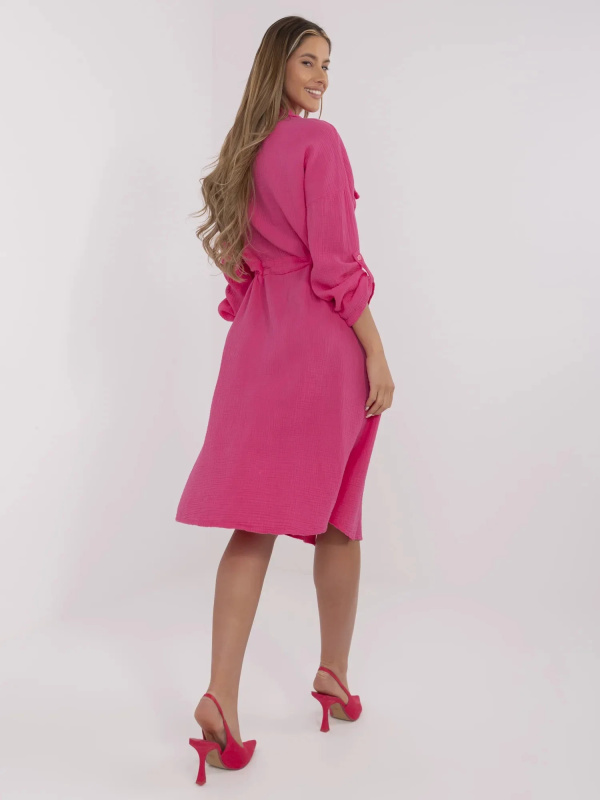 ITALY MODA Šaty -MI-SK-91166.73 Barva: Růžová - tmavě, Velikost: UNI