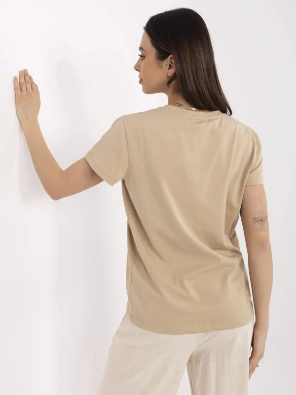 Tričko CLM-TS-1640.87 BASIC FEEL GOOD Barva: Béžová, Velikost: XL