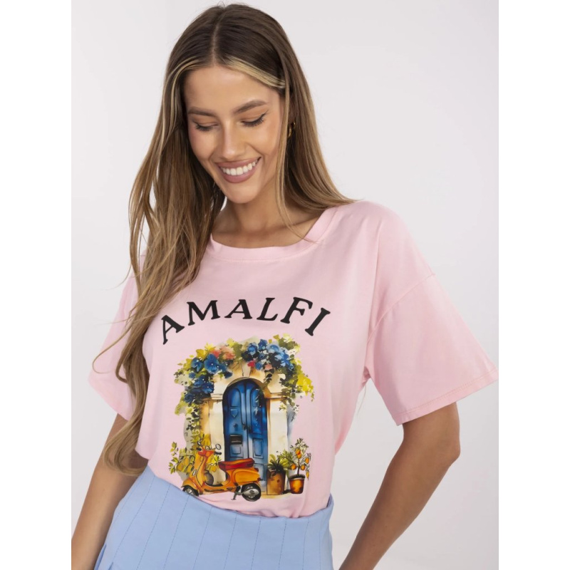 Tričko MI-TS-M3221G.75 ITALY MODA Barva: Růžová - světle, Velikost: UNI