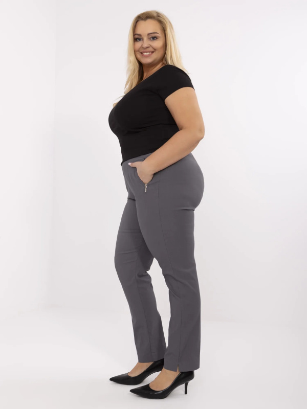 Kalhoty Plus Size AT-SP-049.12 New Fashion Barva: Šedá - tmavě, Velikost: 56