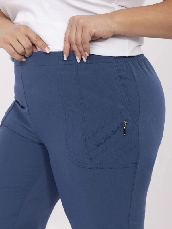 Kalhoty Plus Size AT-SP-845.66 New Fashion Barva: Modrá - tmavě, Velikost: 42