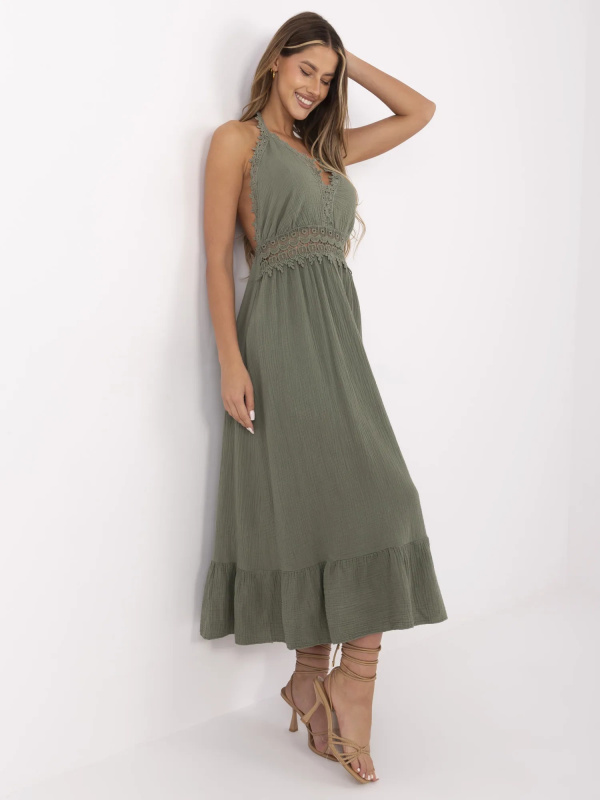 ITALY MODA Šaty -MI-SK-88573.83 Barva: Zelená, Velikost: UNI