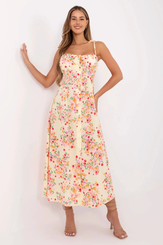Šaty MI-SK-23817-1.88 ITALY MODA Barva: Žlutá, Velikost: UNI