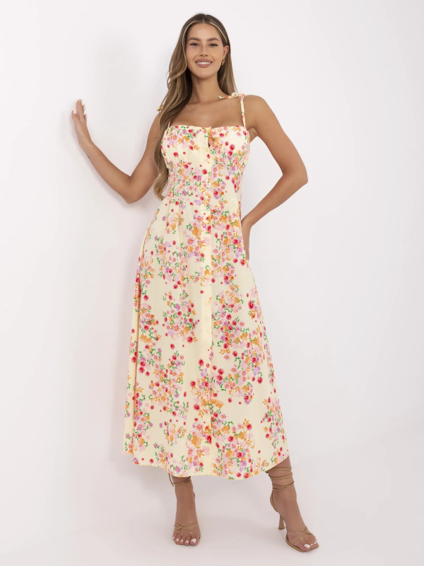 Šaty MI-SK-23817-1.88 ITALY MODA Barva: Žlutá, Velikost: UNI