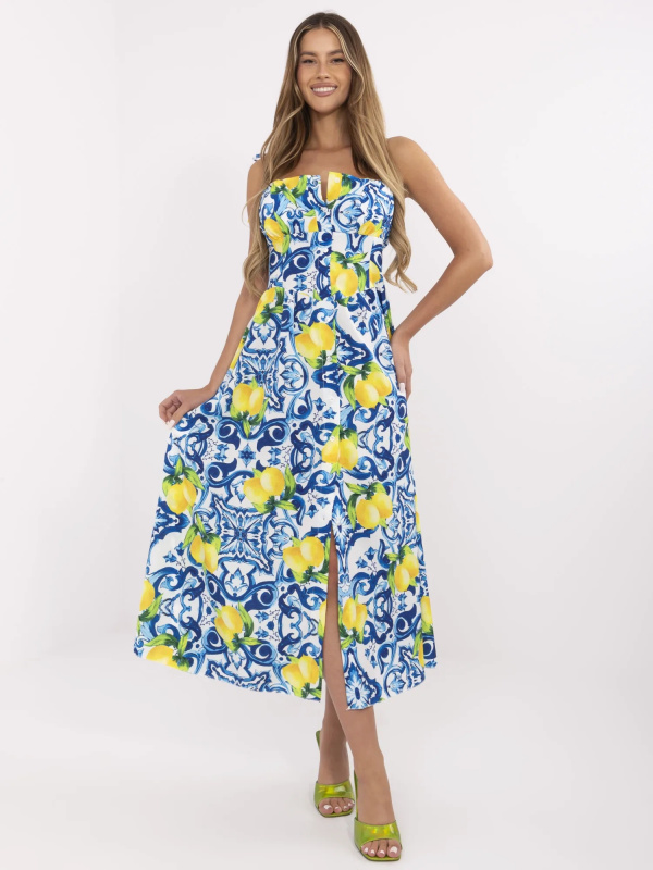 ITALY MODA Šaty -MI-SK-23817-11.89 Barva: Modrá, Velikost: UNI