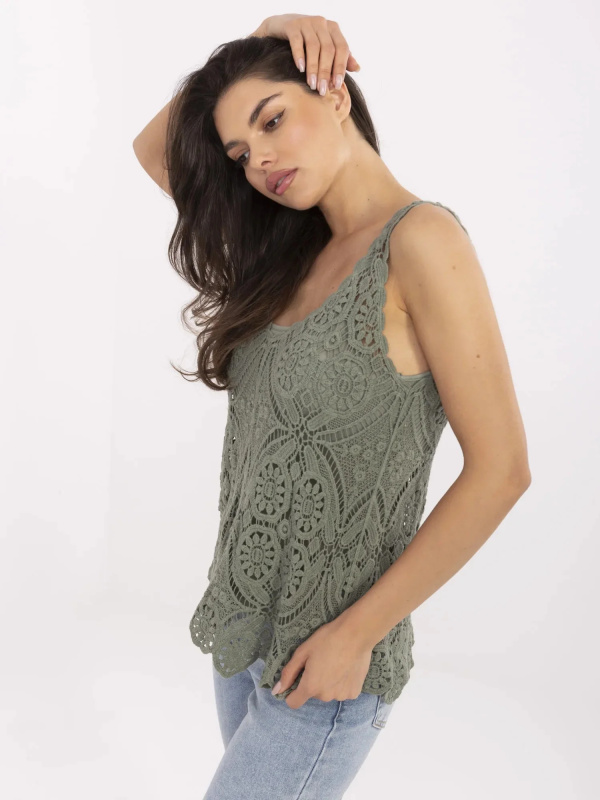 ITALY MODA Tílko-MI-BZ-9006.75 Barva: Zelená, Velikost: UNI