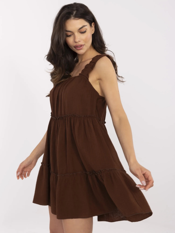 Šaty MI-SK-A5036.78 ITALY MODA Barva: Hnědá, Velikost: UNI