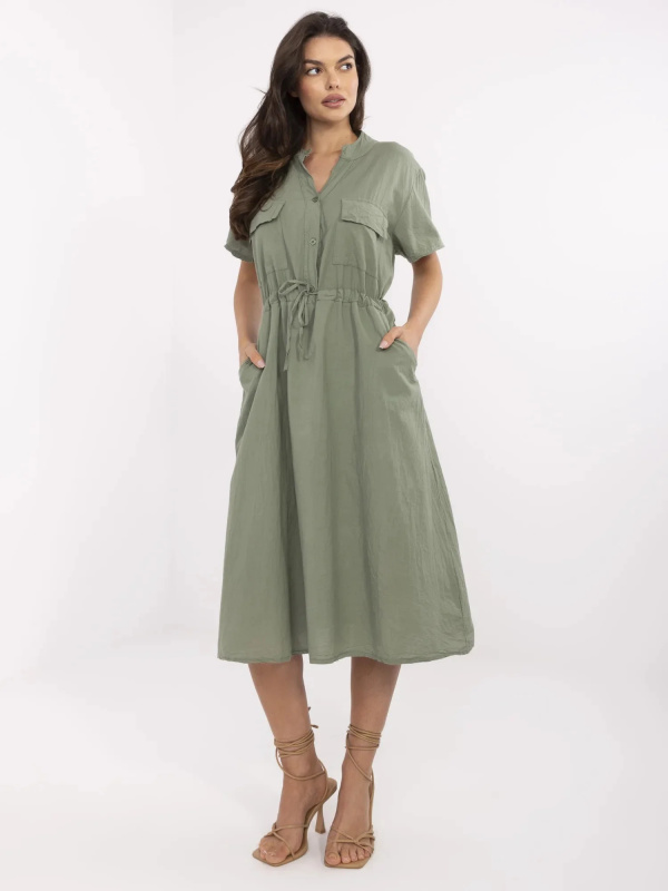 ITALY MODA Šaty -MI-SK-109898.68 Barva: Zelená, Velikost: UNI