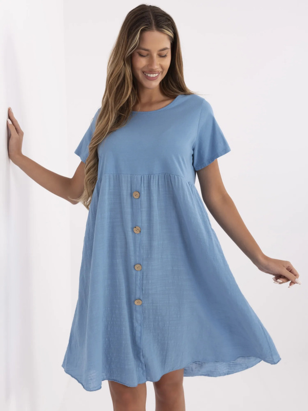 ITALY MODA Šaty-MO-SK-1005.67 Barva: Modrá, Velikost: UNI