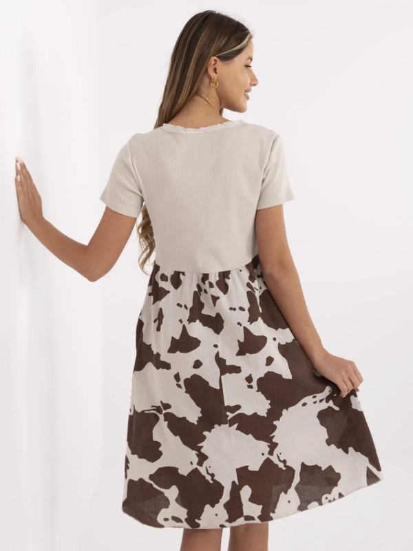 ITALY MODA Šaty -DHJ-SK-253701.80 Barva: Béžová, Velikost: UNI