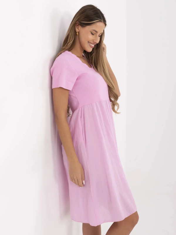ITALY MODA Šaty -DHJ-SK-25370.85 Barva: Růžová, Velikost: UNI