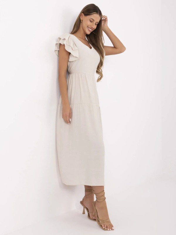ITALY MODA Šaty -MI-SK-A2489.21 Barva: Béžová, Velikost: UNI