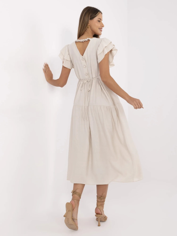 ITALY MODA Šaty -MI-SK-A2489.21 Barva: Béžová, Velikost: UNI