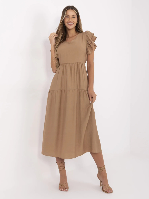 ITALY MODA Šaty -MI-SK-A2489.21 Barva: Hnědá, Velikost: UNI