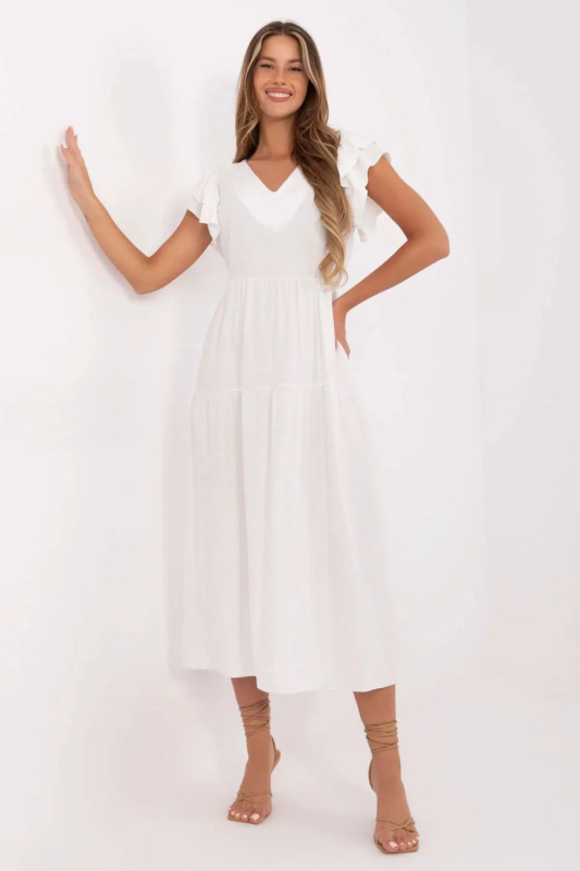 ITALY MODA Šaty -MI-SK-A2489.21 Barva: Smetanová, Velikost: UNI