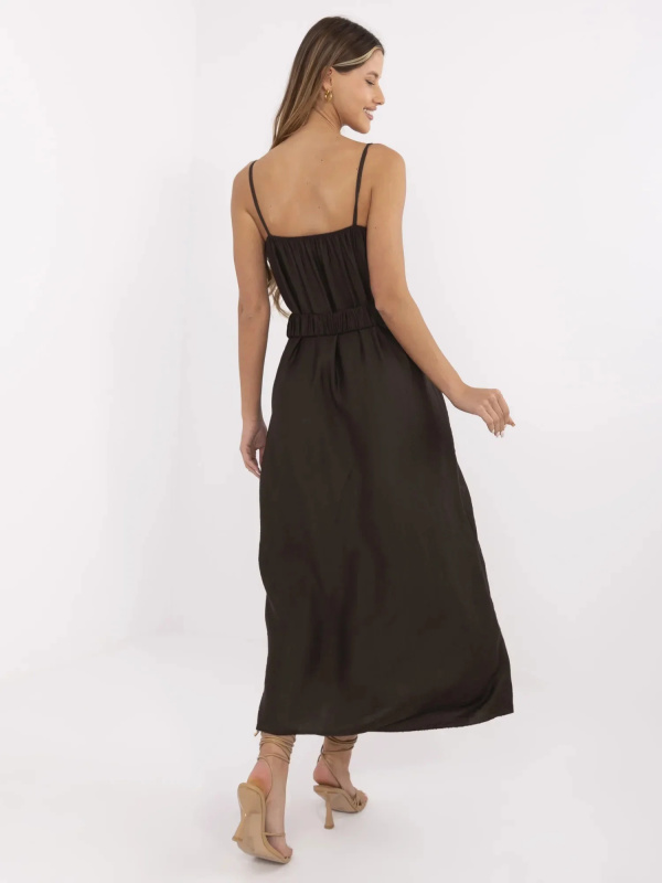 ITALY MODA Šaty -MI-SK-A6401.00 Barva: Béžová - tmavě, Velikost: UNI