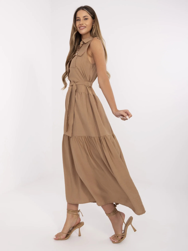 ITALY MODA Šaty -MI-SK-A5032.70P Barva: Hnědá, Velikost: UNI
