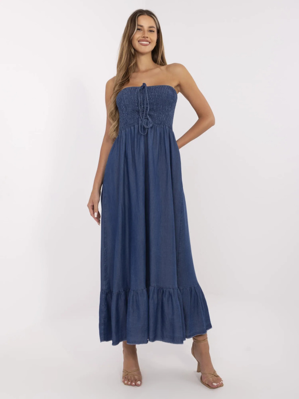 ITALY MODA Šaty-DHJ-SK-A9051.96 Barva: Modrá - tmavě, Velikost: UNI