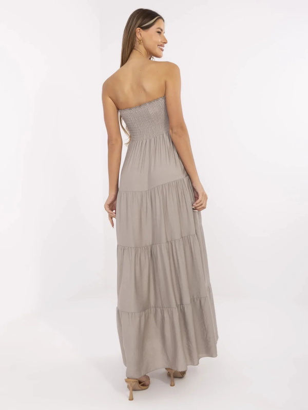 Šaty MI-SK-A2596.97 ITALY MODA Barva: Béžová - tmavě, Velikost: UNI
