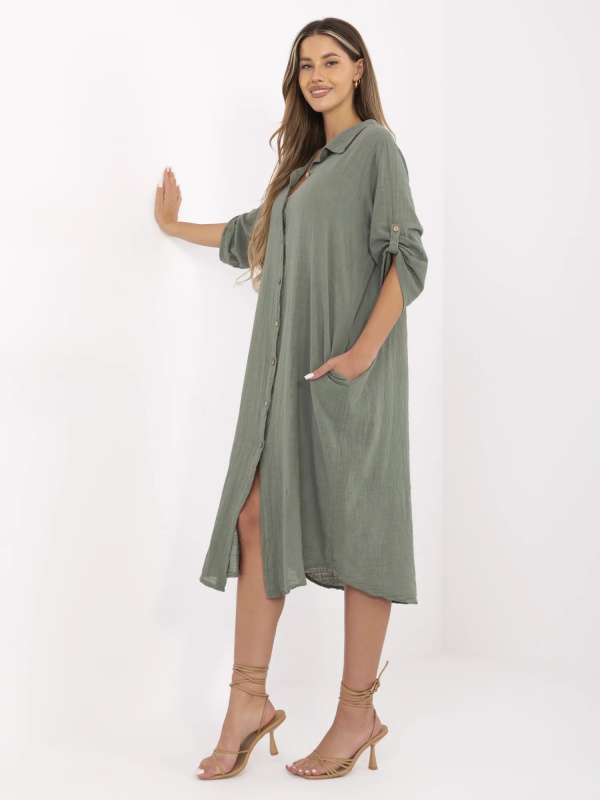 Och Bella Šaty-TW-SK-BI-24135.81 Barva: Zelená, Velikost: UNI