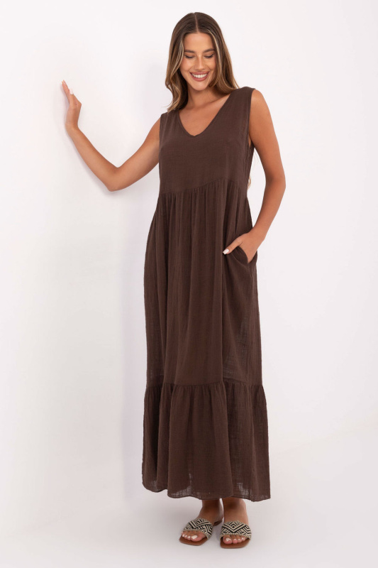Och Bella Šaty-TW-SK-BI-28007.63 Barva: Hnědá, Velikost: M