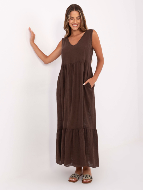 Och Bella Šaty-TW-SK-BI-28007.63 Barva: Hnědá, Velikost: M