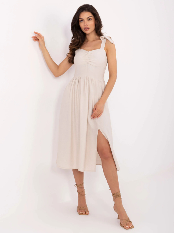 ITALY MODA Šaty-MI-SK-A1830.69 Barva: Béžová, Velikost: UNI