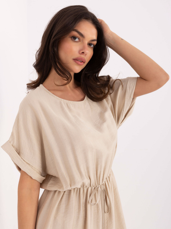 ITALY MODA Šaty -MI-SK-A63751.67 Barva: Béžová, Velikost: UNI