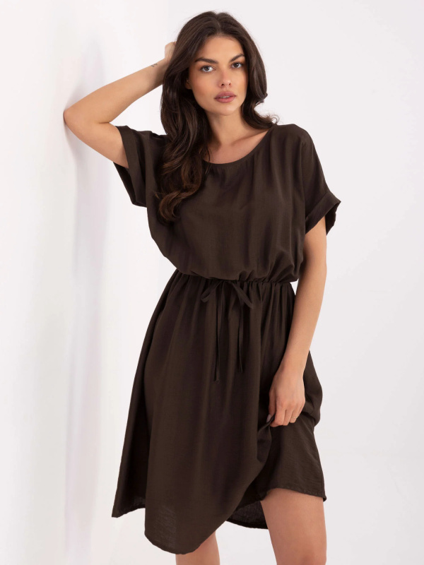 ITALY MODA Šaty -MI-SK-A63751.67 Barva: Béžová - tmavě, Velikost: UNI