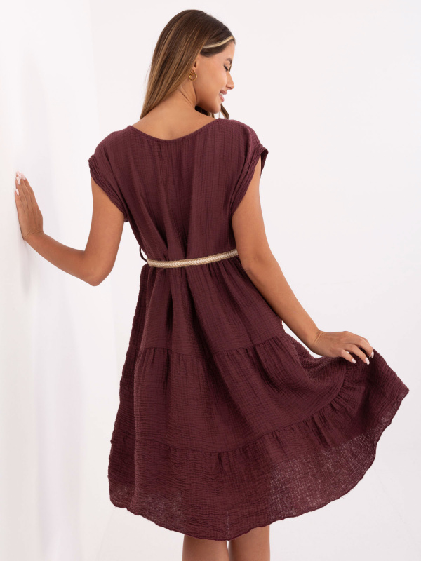 ITALY MODA Šaty-MI-SK-699921.02- Barva: Bordó, Velikost: UNI